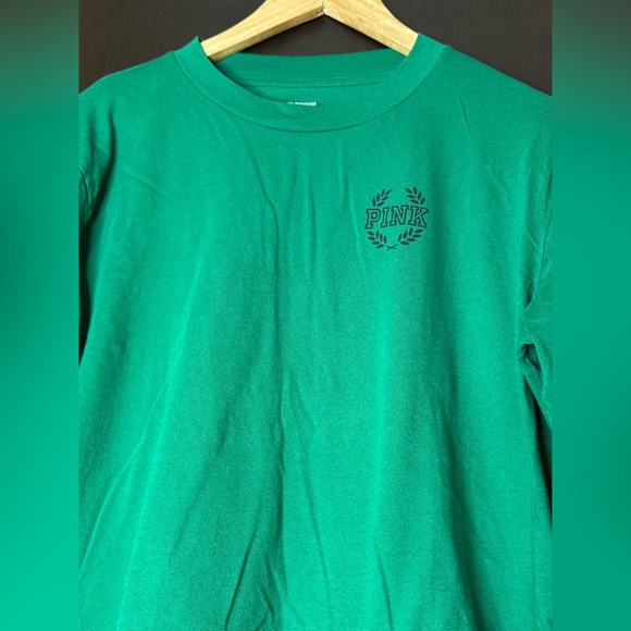 NWOT PINK VS Green Long Sleeve Crop Top - Picture 2 of 6